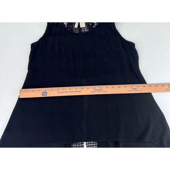 Japna Women's Black Crochet Open Back Sleeveless Boho Tunic Top Blouse Size S - Picture 8 of 10